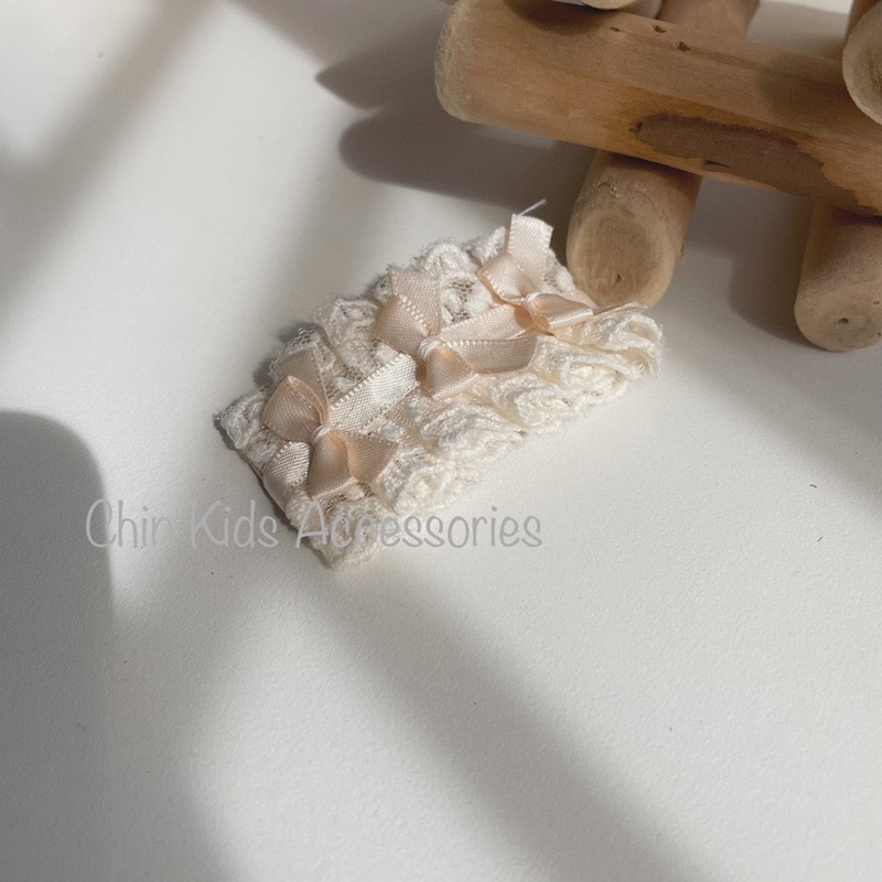 Bờm, kẹp tóc lolita ren mix nơ cho bé