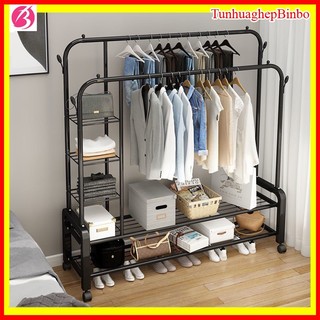 [Sale lớn] Kệ Treo Quần Áo Sắt Thép Sơn Tĩnh Điện Mẫu Mới - Để Giày, Treo Mũ, Giàn Phơi Quần Áo