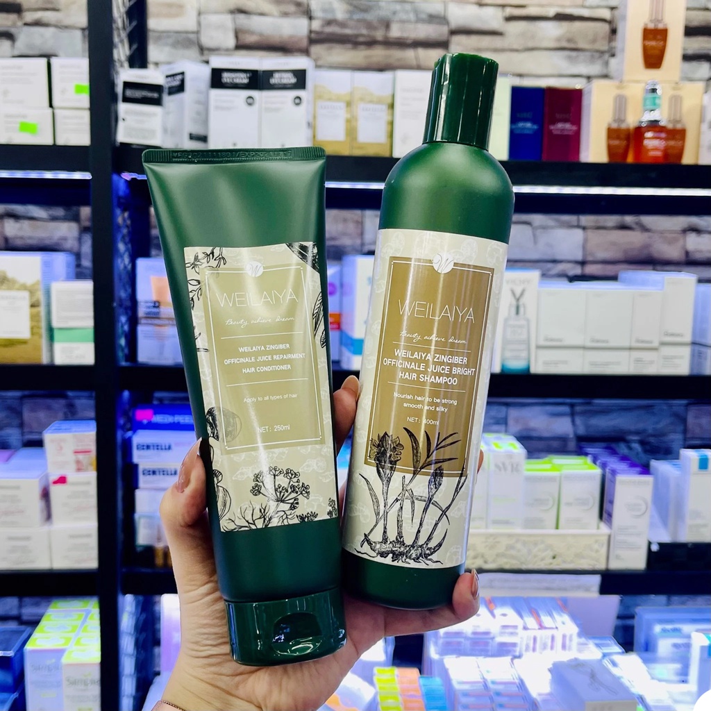 Dầu Gội Weilaiya Chính Hãng Tinh Chất Gừng Hà Thủ Ô 400ml, Kích Thích Mọc Tóc, Weilaiya Zingiber Shampoo - Gazumi Beauty