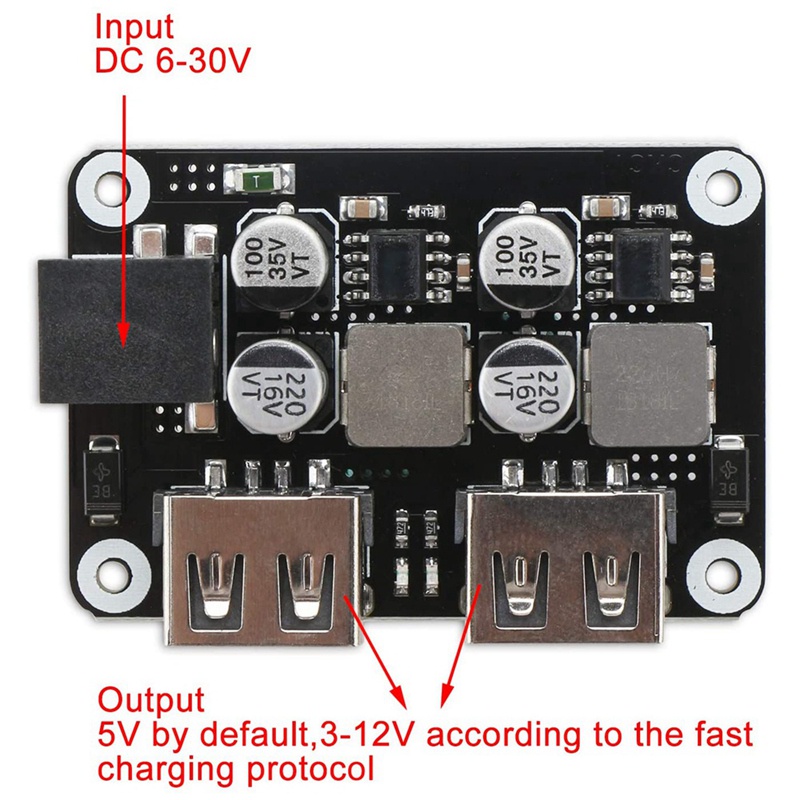 Bảng Mạch Sạc Nhanh Chuyển Đổi 12v Sang 5v dc usb dc 6-30v 12v 24v to 5v
