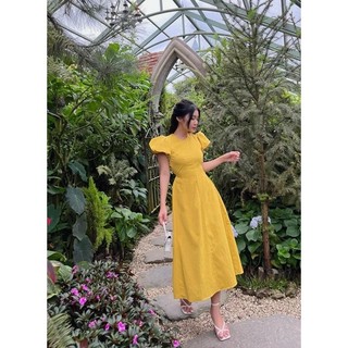 đầm midi tay bồng free size