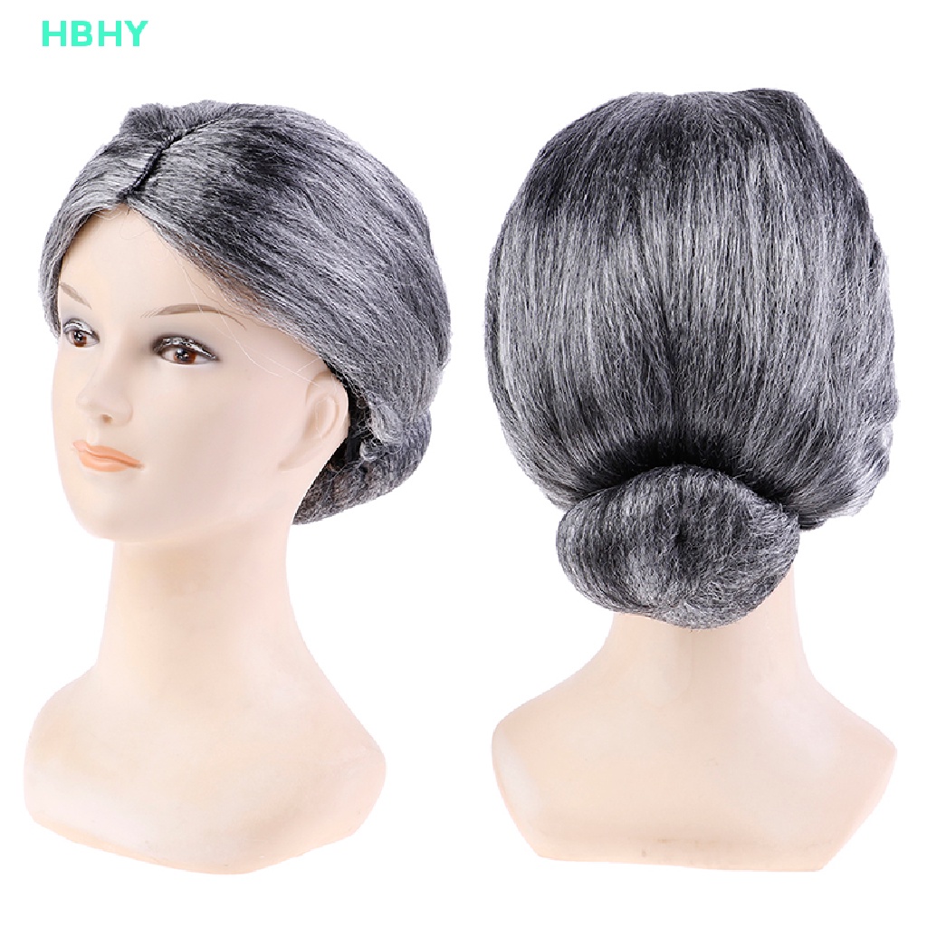 Búi Tóc Giả Màu Xám Dùng Để Hóa Trang Cho Bà Già