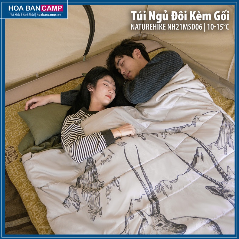 Túi Ngủ Đôi Kèm Gối NatureHike NH21MSD06 | 10-15°C