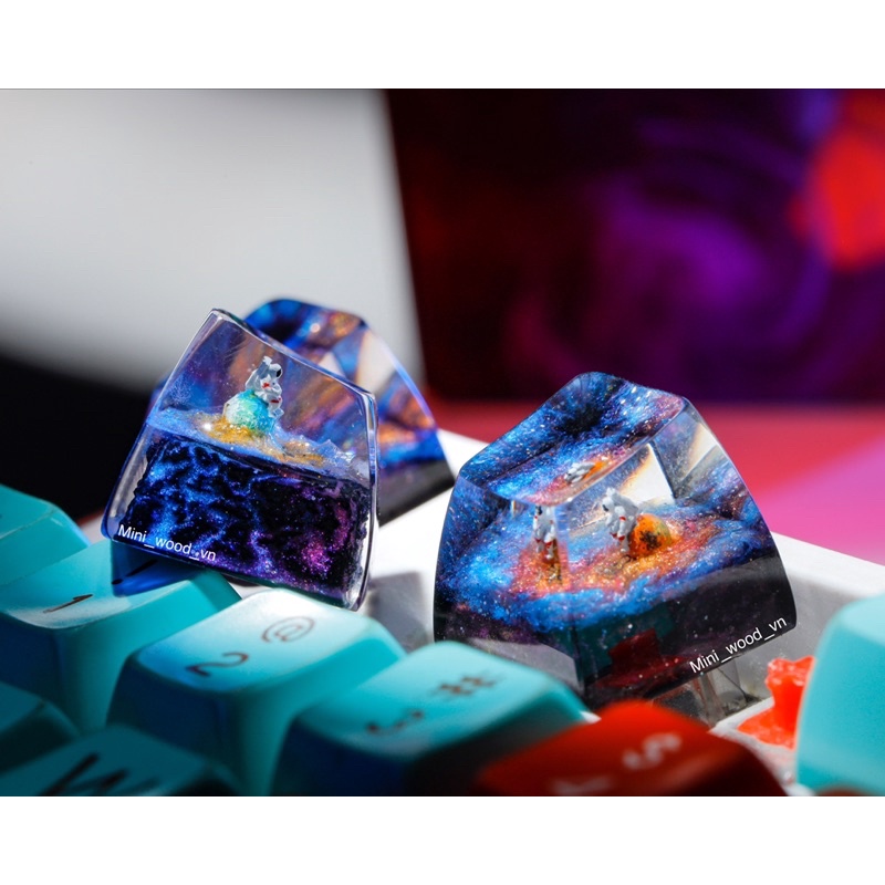 Nút bàn phím cơ Galaxy .Keycap resin Galaxy.Keycap artisan