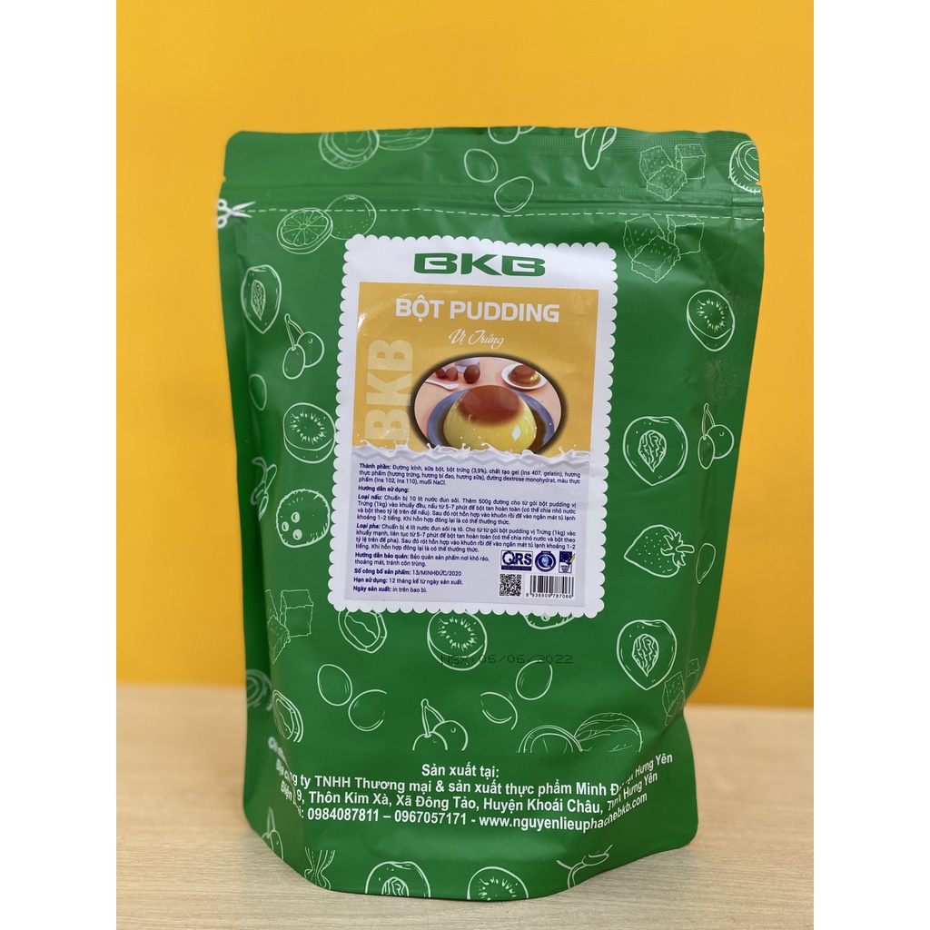 Bột pudding trứng BKB gói 1kg - làm pudding, flan cực ngon