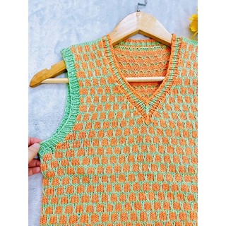 Áo Khoác Gile Len, Phối Màu, 2hand