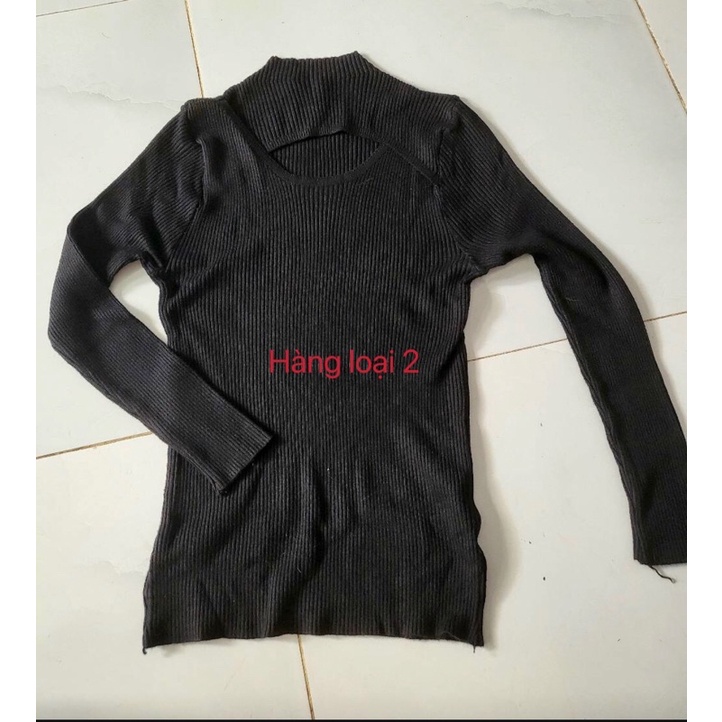 Áo thun nữ dài tay cổ cao khoét ngực trẻ trung thời trang hàng Quảng Châu Cao Cấp