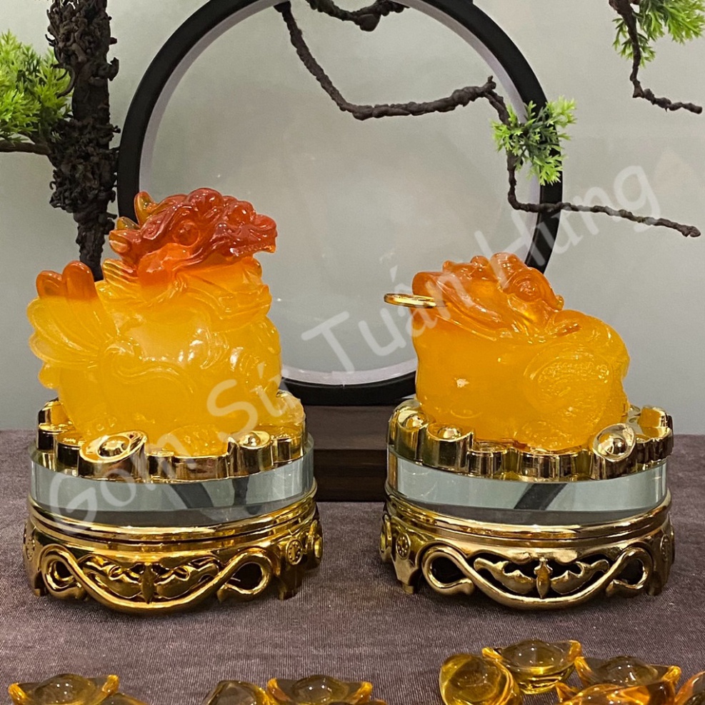 Ông Cóc Thiềm Thừ + Tỳ Hưu Đế Xoay Tròn 360 . Đặt Ban Thần Tài Cao 15cm, Đường Kính 11cm