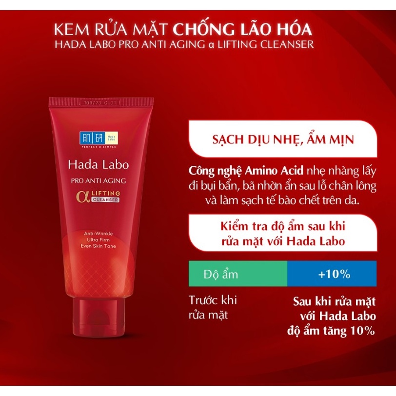 Sữa rửa mặt Hada Labo Acne Care Calming Cleanser cho da mụn, nhạy cảm (80g)