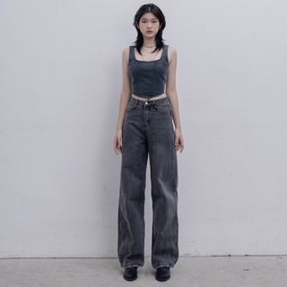 Áo croptop hai dây dáng jeans corset chất bò Dust TOP