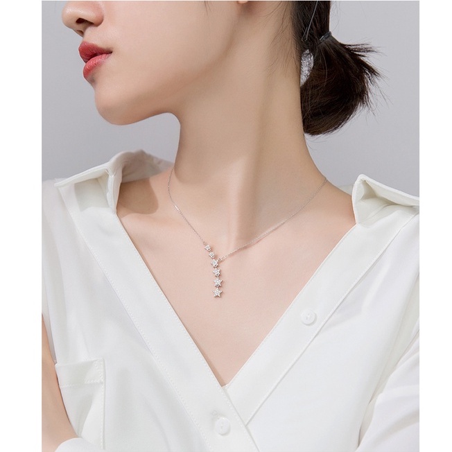 Dây chuyền bạc nữ Multi Stars Necklace Silver CDE6044SV - Dây chuyền nữ cao cấp