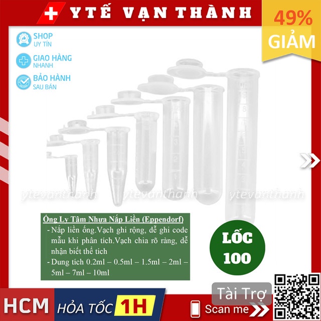 Ống Ly Tâm Nhựa Nắp Liền (Eppendorf) | 0.2ml, 0.5ml, 1.5ml, 2ml, 5ml,7ml, 10ml -VT0839 | Y Tế Vạn Thành