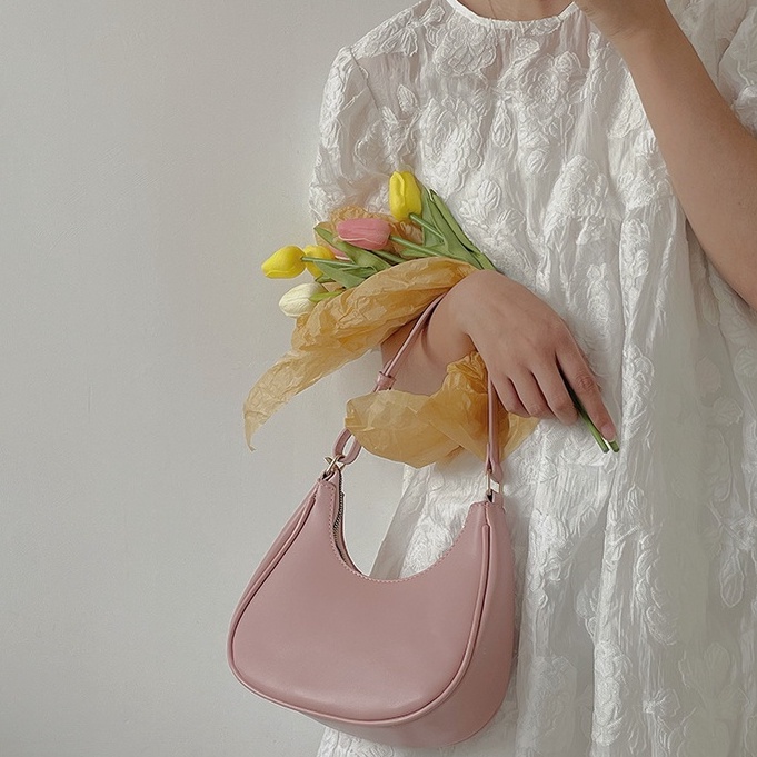 Mischa Túi Đeo Vai Da PU Mềm Màu Trơn Kiểu retro Đơn Giản