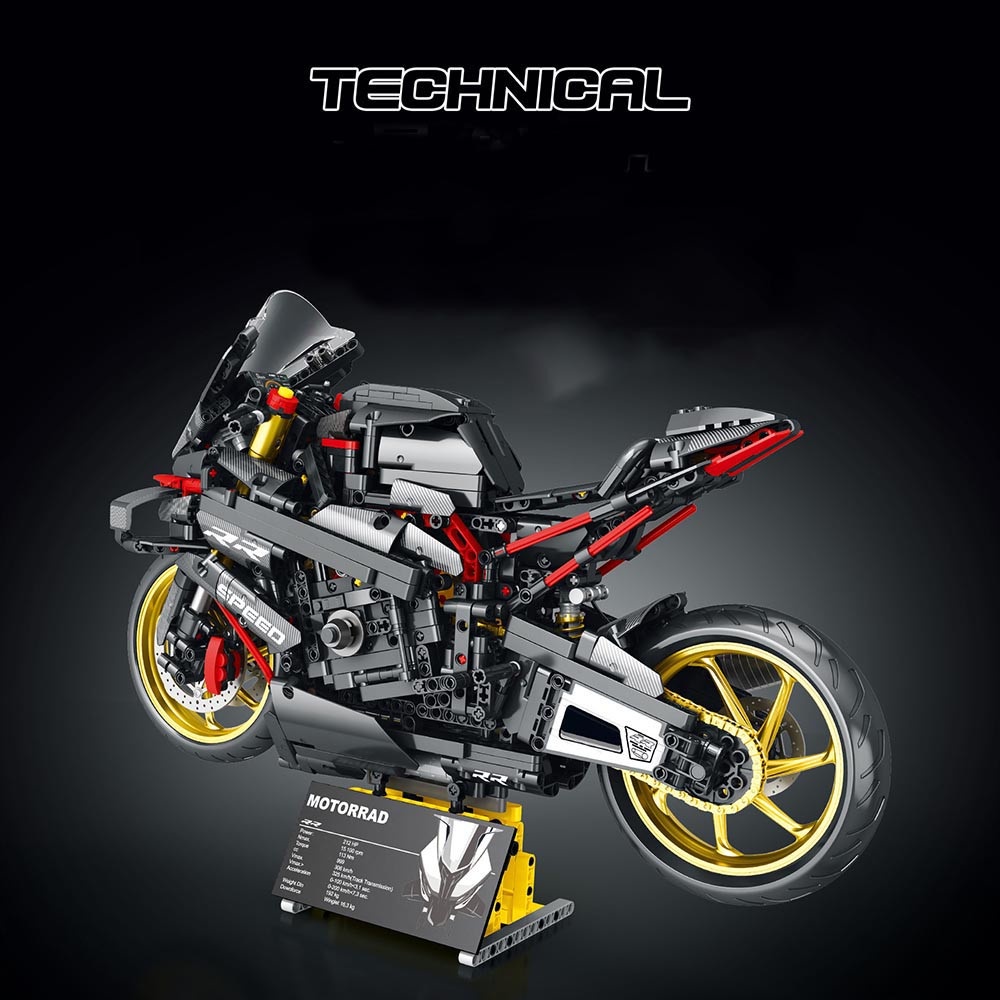 Đồ chơi Lắp ráp mô hình Technic BM002 siêu xe moto BMW s1000rr màu đen mới nhất