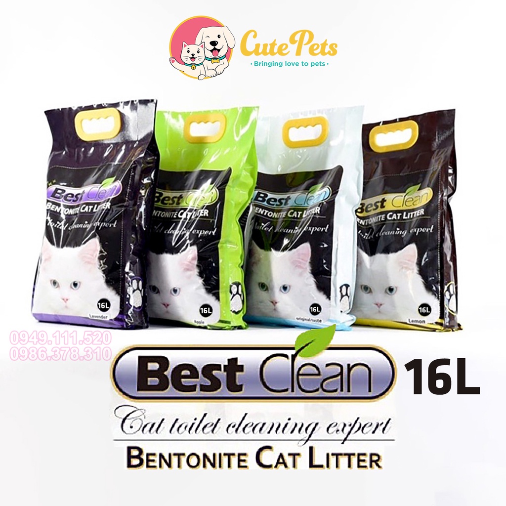 Cát vệ sinh mèo Best Clean 1 túi 16L cát mèo giá rẻ - Phụ kiện thú cưng