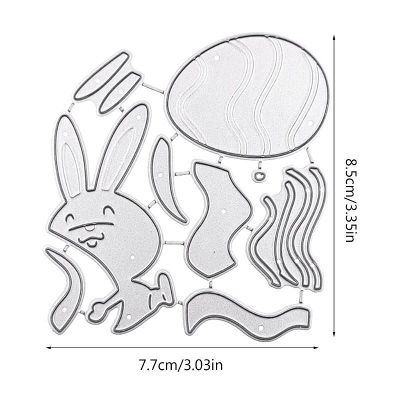 Khuôn Cắt Giấy Kim Loại Hình Thỏ Phục Sinh Xinh Xắn