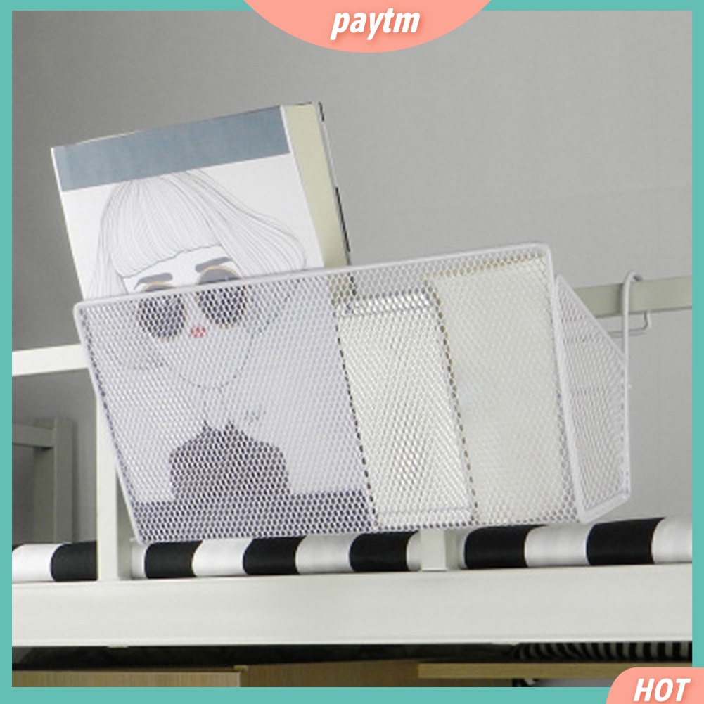 (PTM) Giỏ Lưới Kim Loại Treo Cạnh Giường Đựng Sách Tiện Dụng