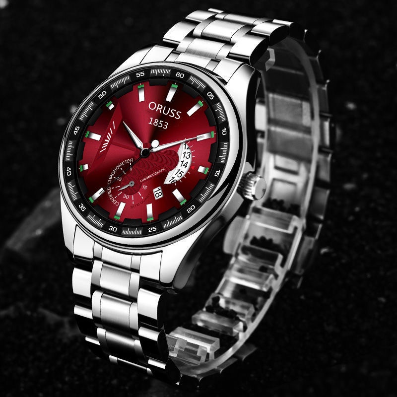 Đồng hồ nam dây thép đồng hồ nam chính hãng mặt kính sapphire chống xước lịch lãm sang trọng