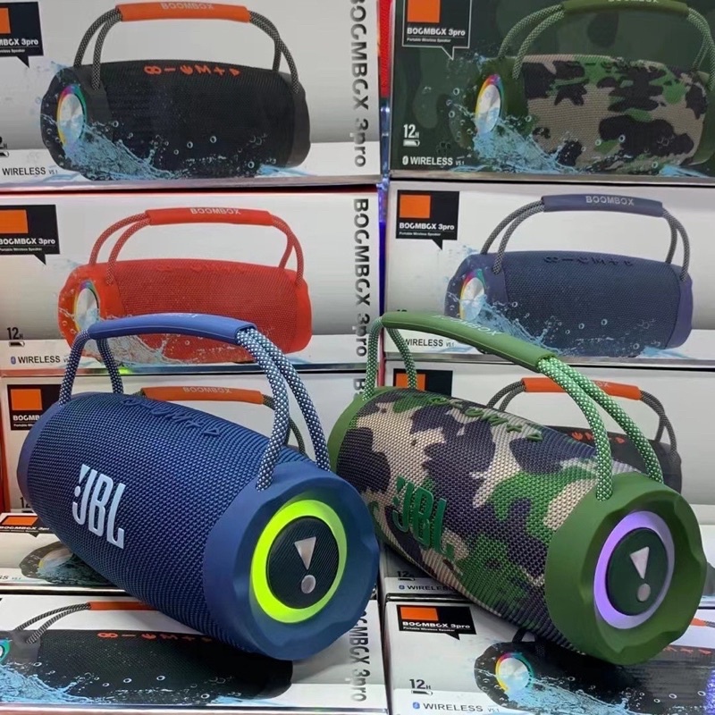 Loa Bluetooth JBL Bombox 3 Pro đèn leb bass mạnh âm thanh lớn Pin tới 6h - Kết nối nhiều loa cùng lúc BH 1-1