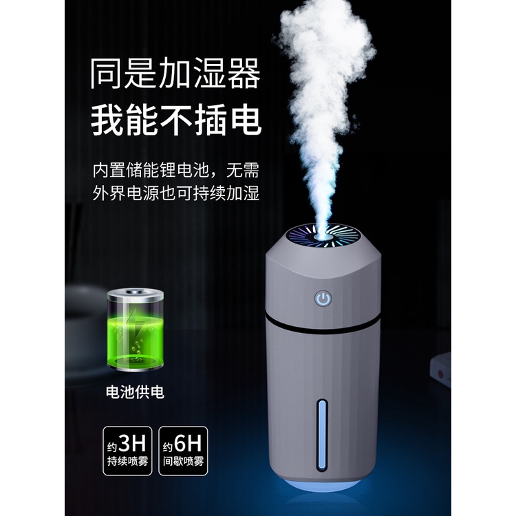 Giao Hàng Trong Vòng 24 Giờ = Máy Phun Sương Tạo Ẩm Không Khí Một Mảnh Có Đèn Dùng Trong Xe Hơi xiaomi