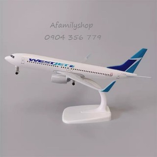 Mô hình máy bay b737 westjet 20cm có bánh xe