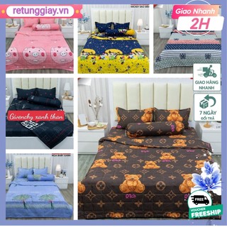 Ga trải giường bo chun xung quanh,vải cotton poly hàn mềm 1M2/1M4/1M5/1M6/1M8-retunggiay.vn