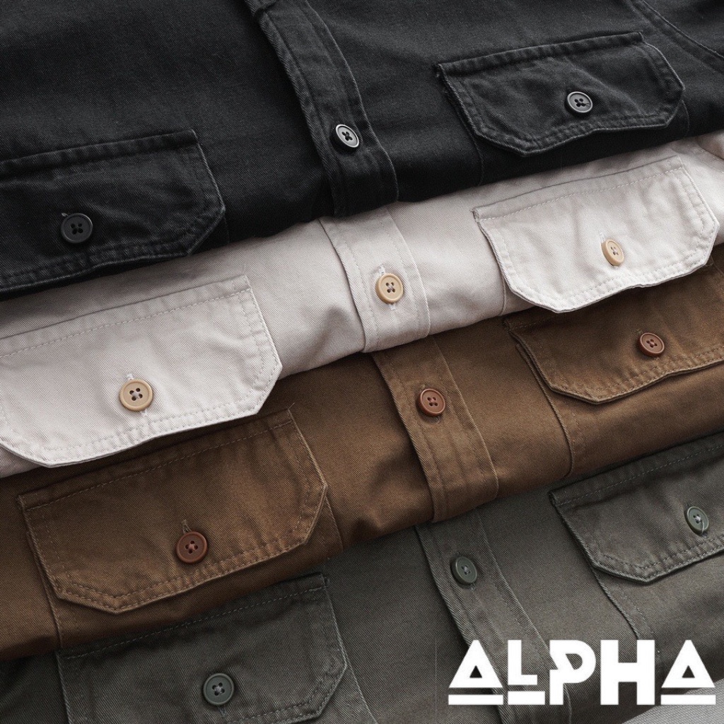 Sơ mi nam kaki 2 túi GEN ALPHA , chất vải kaki dày dặn, form slimfit thoáng mát GEN094