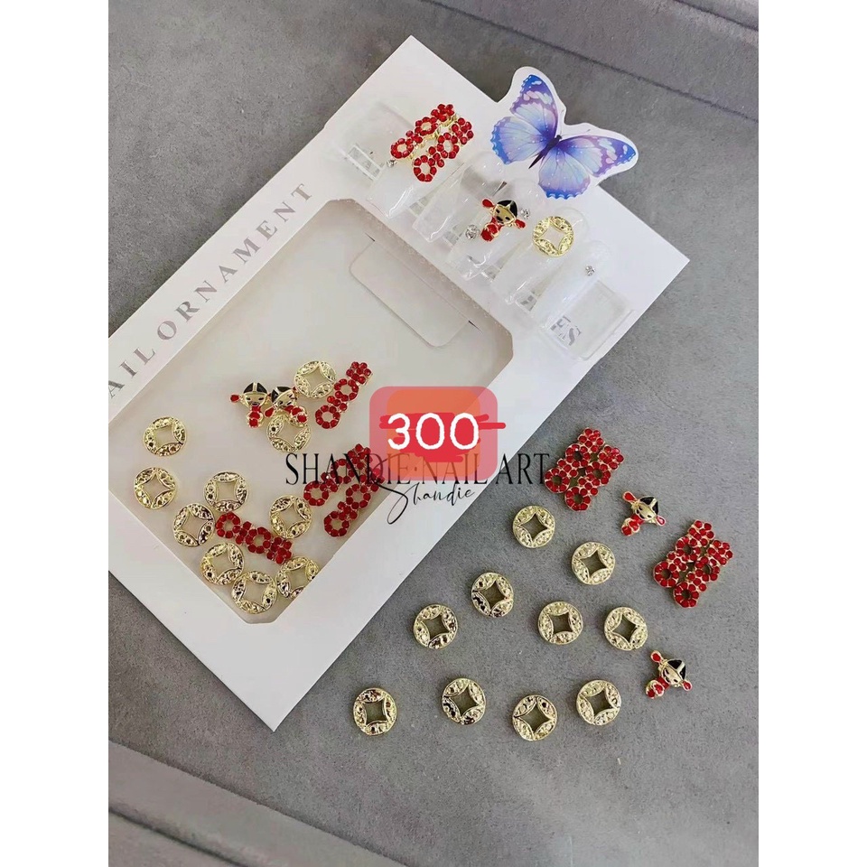 Charm Nail , Charm Tết gắn nail cao cấp, Charm nơ gắn móng