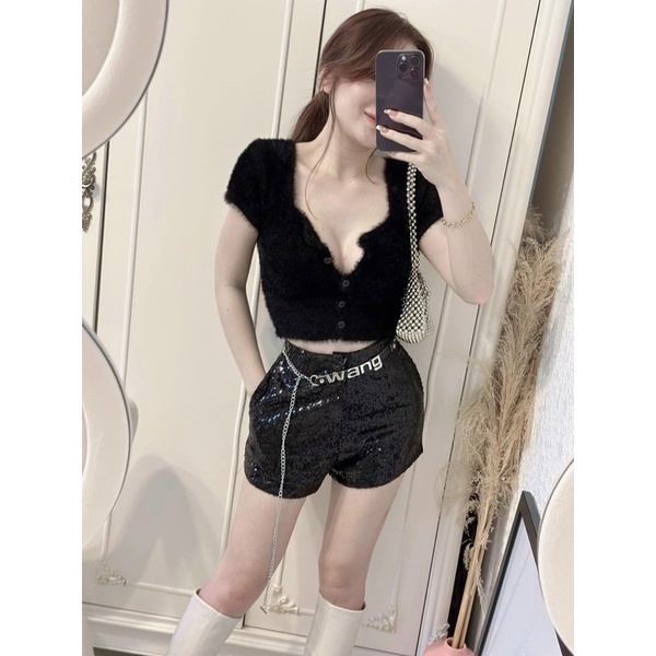 Áo len lông croptop form ngắn nhỏ, Áo len cổ vuông sexxy AL7813 - NhiNhi Shop | BigBuy360 - bigbuy360.vn