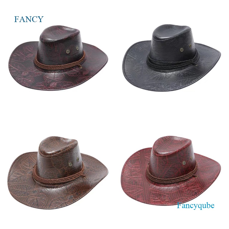 Fancyqube Mũ Fedora Da Pu Phong Cách Vintage Anh Quốc Cho Nam