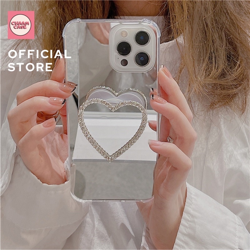 Ốp Lưng Gương Chống Sốc (Kèm Giá Đỡ) iphone/samsung/oppo/vivo/xiaomi 6/7/8/plus/xs/xr/xsmax/11/12/13/14/pro/promax/plus