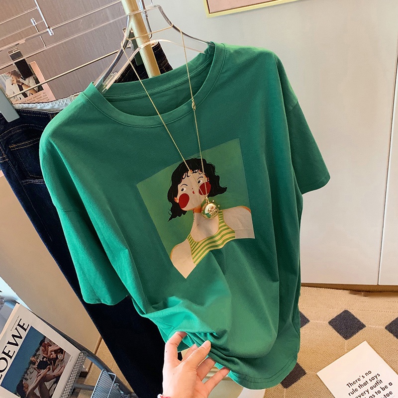 NRVP Áo Thun 100% Cotton Tay Ngắn Dáng Rộng