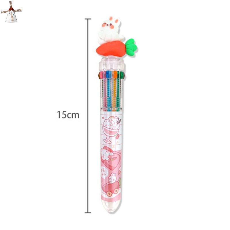 Set 10 Bút Bi Nhiều Màu Dễ Thương