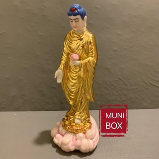 Tượng phật a di đà bột đá đứng cao 24cm