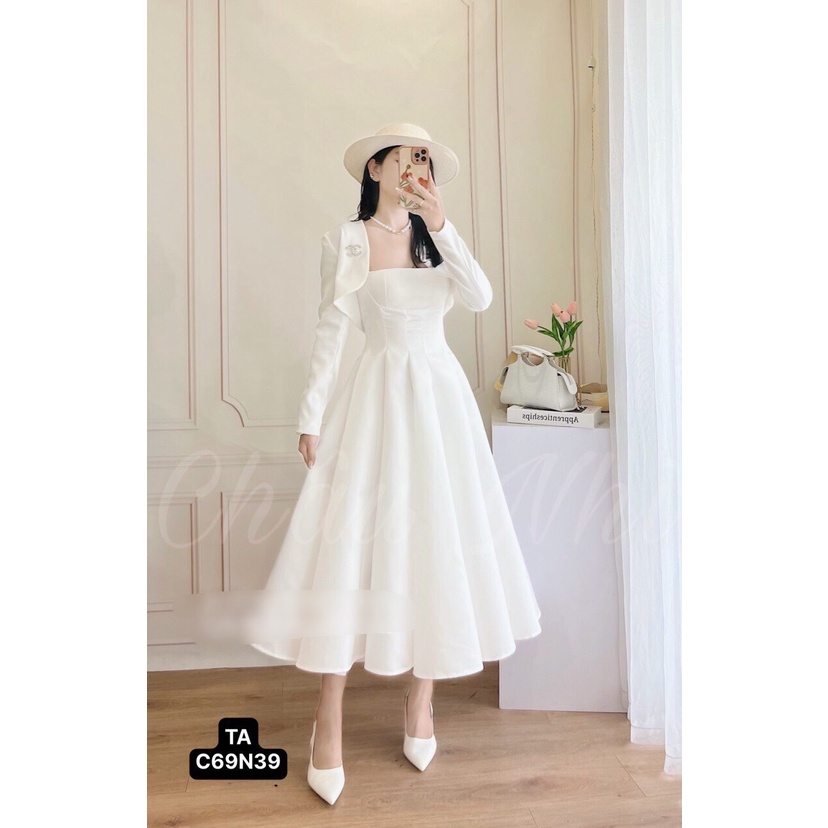Đầm Quảng Châu Chất Tappa Thiết Kế Ăn Cưới Siêu Xinh - Set Váy Đầm Nữ Tiểu Thư Dự Tiệc Sang Trọng - Ms A205 (Sỉ LH Shop)
