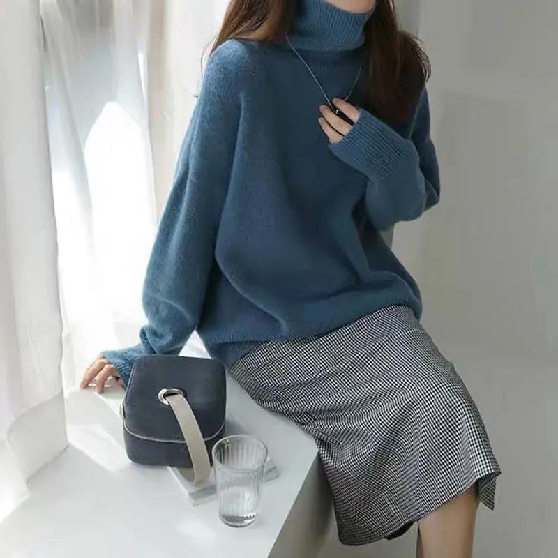 Áo Len Cổ Lọ Form Rộng Kiểu Dáng Hàn Quốc Dễ Phối Đồ