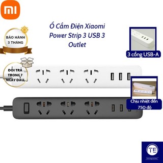 Ổ cắm điện xiaomi power strip 3 usb 3 outlet- chính hãng