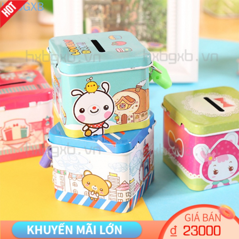 Hộp tiết kiệm tiền dáng vuông dễ thương cho bé