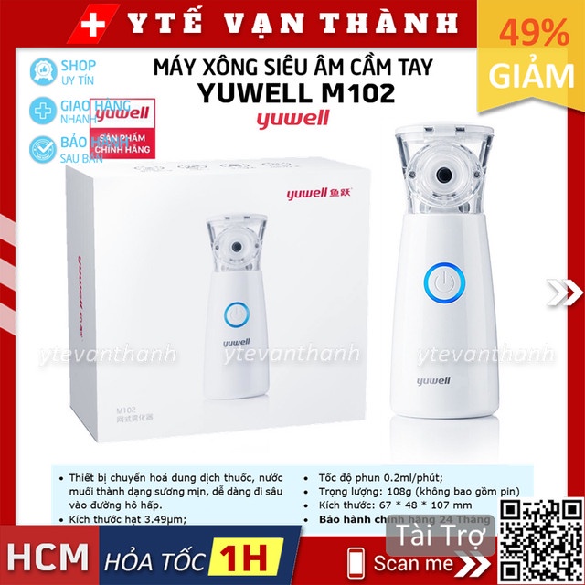✅ Máy Xông Khí Dung Siêu Âm Cầm Tay Yuwell M102 | Bảo hành chính hãng 2 năm -VT0621