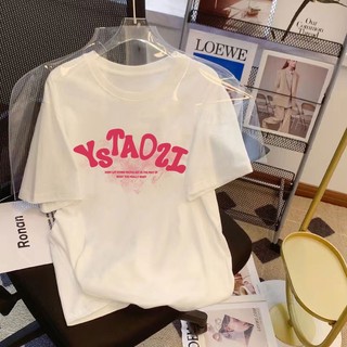 Áo thun Fashmily 100% cotton tay ngắn cổ tròn dáng rộng thời trang Hàn Quốc 2023 cho nữ