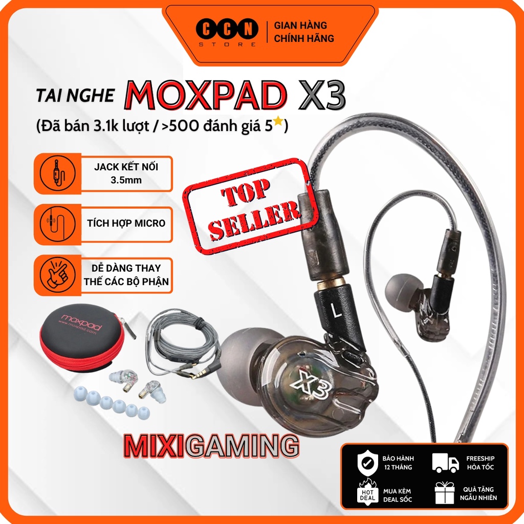 Tai nghe MOXPAD X3 chính hãng - Mới 100%, Bảo hành 12 tháng | Tai nghe Độ Mixi (Tai nghe Mixigaming) tin dùng