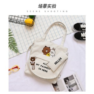 Túi Tote Bag Gấu Thỏ canvas