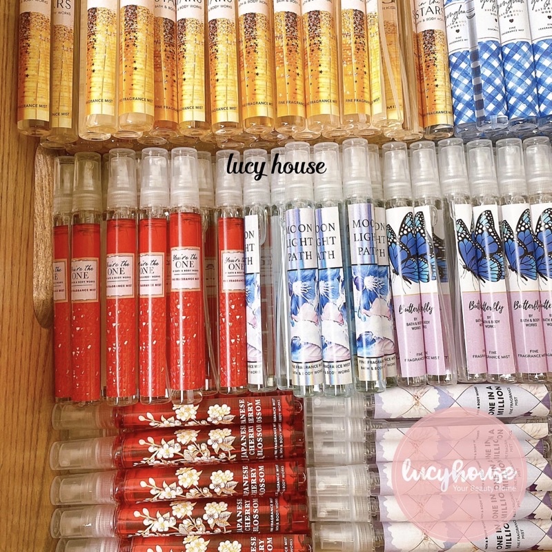 Set 5 body mist Bath and Body Works mini