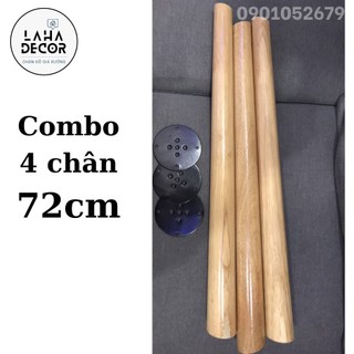 > combo 4 chân dài 72cm. dùng làm chân tủ, chân bàn,... - tặng pad sắt chất lượng gắn