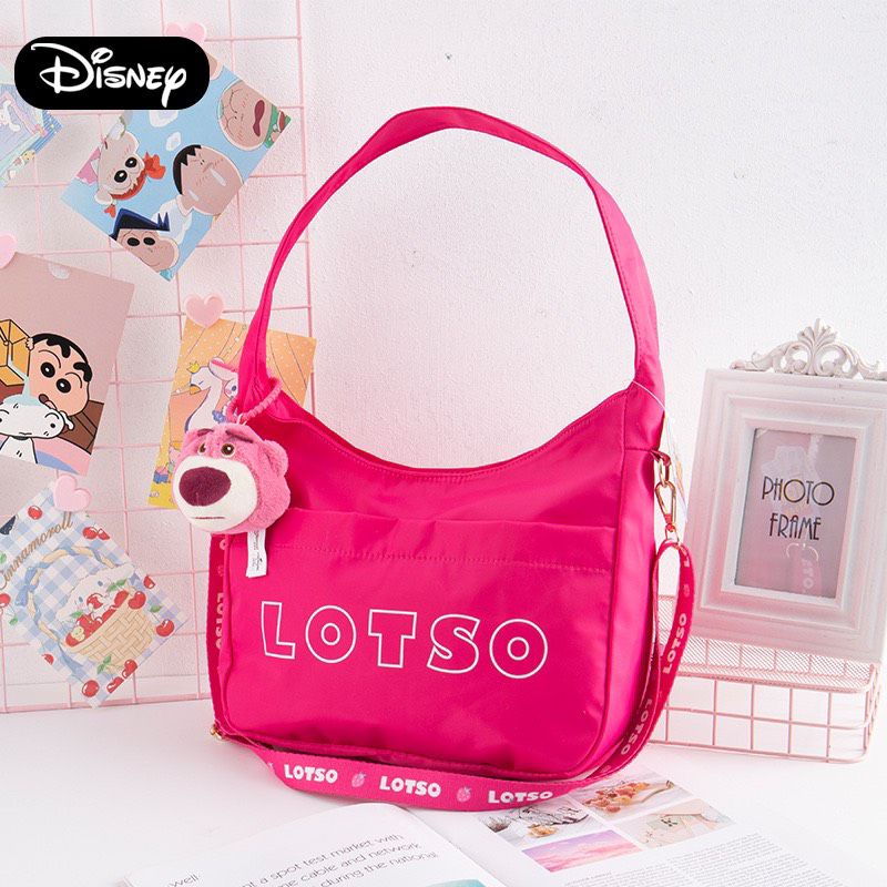 [ Chính hãng Disney full Tag] Túi xách đeo vai Gấu Lotso kèm Charm Gấu mẫu mới nhất năm