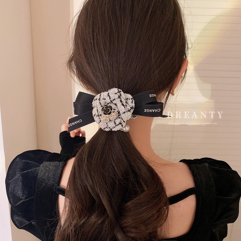 Kẹp Tóc Đính Đá Hình Hoa Trà Phong Cách Retro