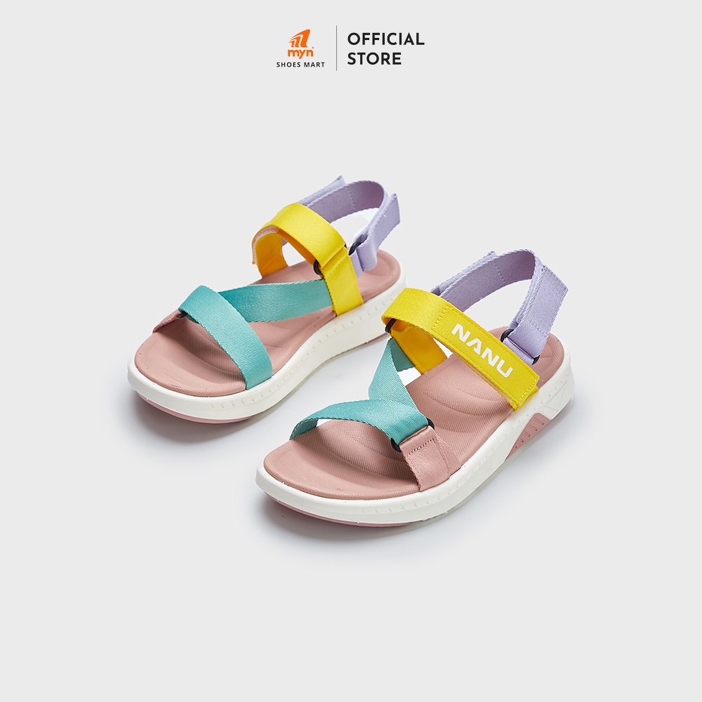 Sandal Nanu 08 Tropical quai chéo phối màu Pastel quai tháo rời, đế nhựa EVA cao cấp, 3 lớp chống trơn