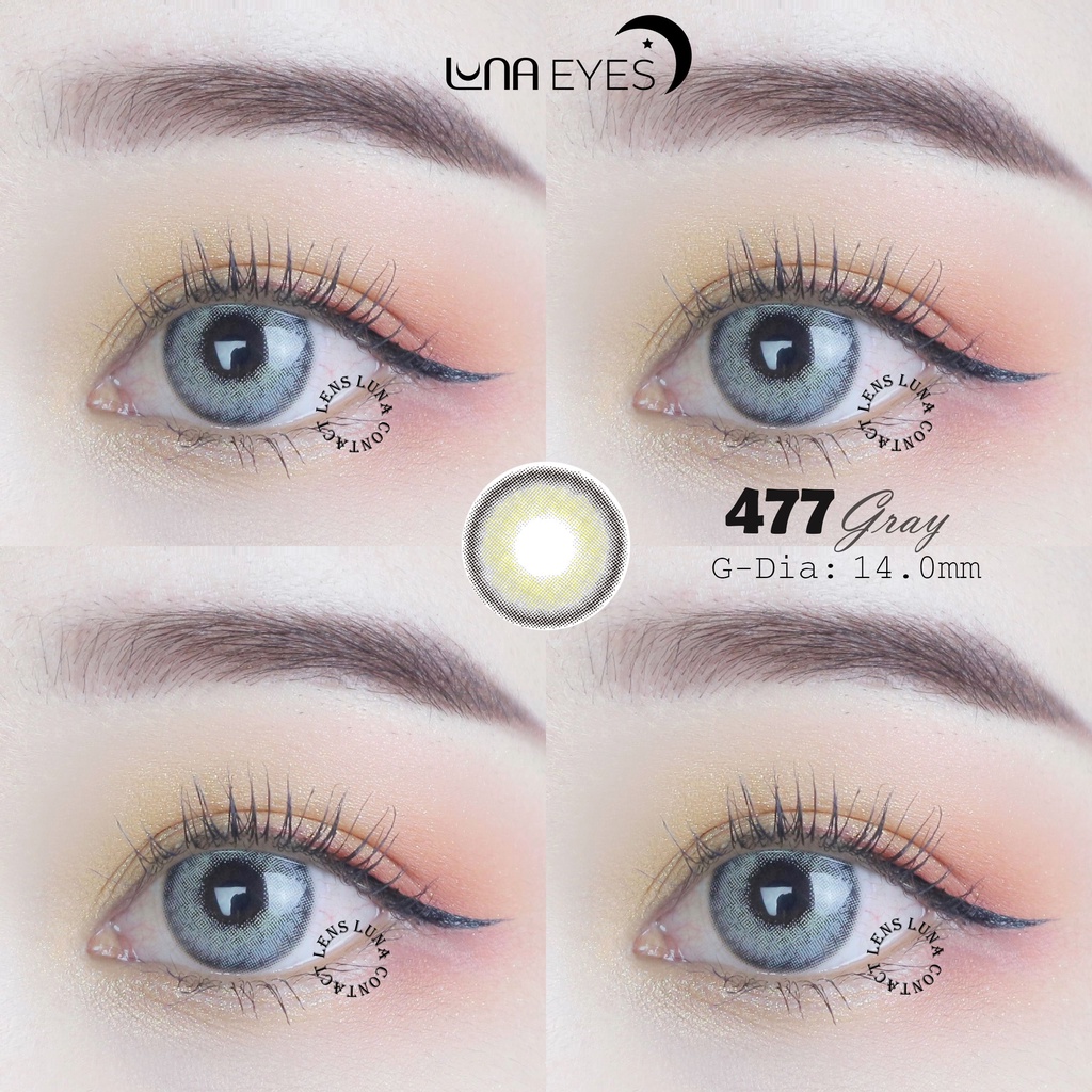 [Mã BMLT35 giảm đến 35K đơn 99K] Kính áp tròng LUNA EYES 477 GRAY - Lens size nhỏ