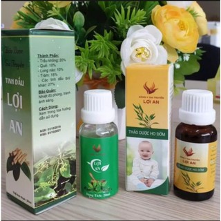 Combo dầu Lơi An lọ số 1 + lọ số 2 ( tinh dầu trầu không + tinh dầu ho đờm)