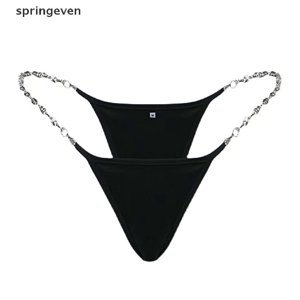 Quần Lót Lụa Mỏng Lưng Thấp Phối Dây Xích Kim Loại Gợi Cảm